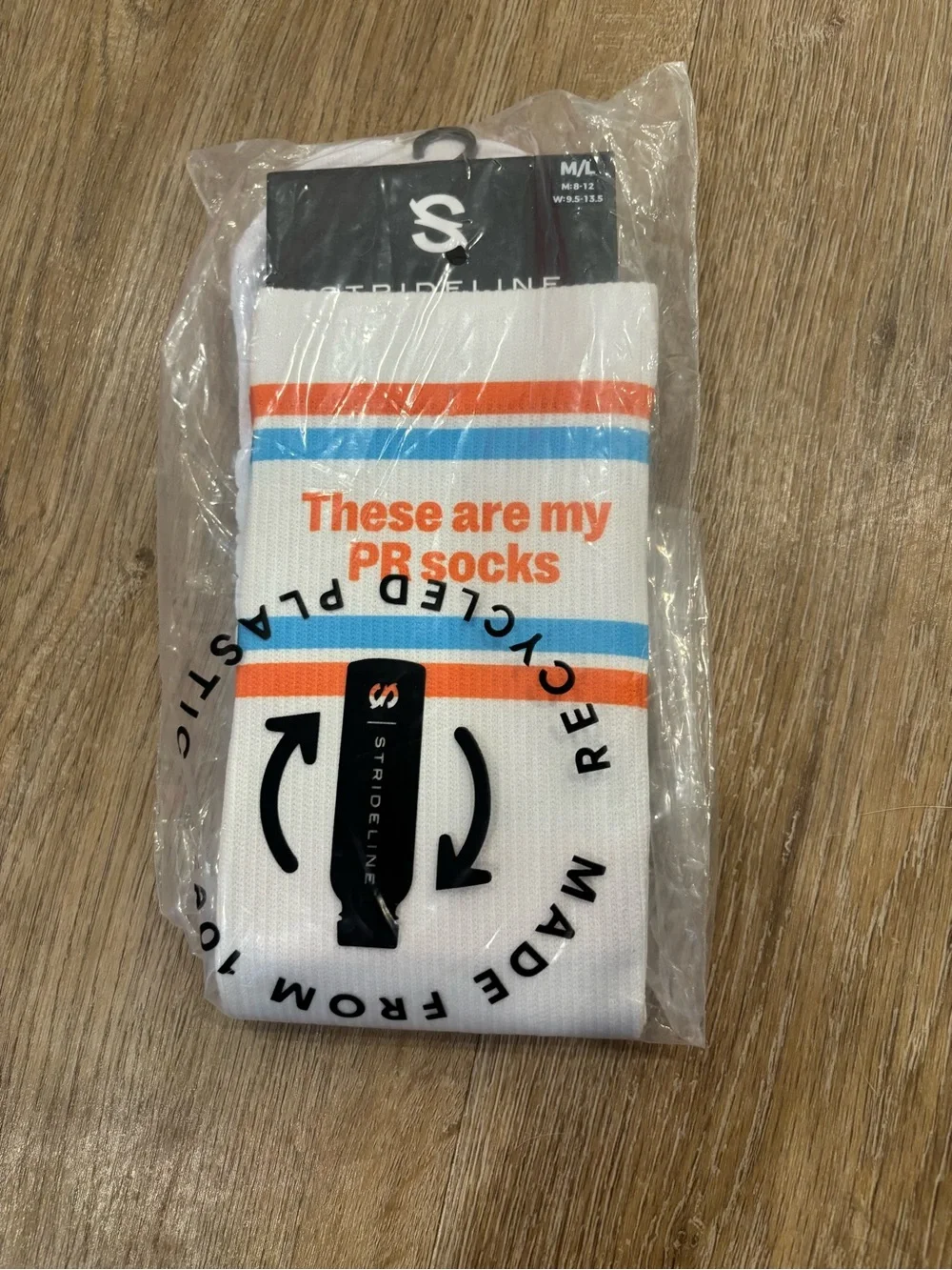 Men's White Orange Theory  'These Are My PR Socks' Performance Crew Socks
